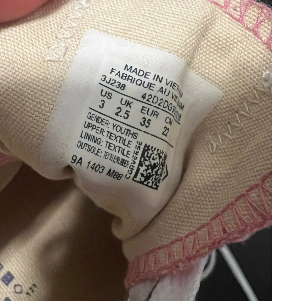 Converse Chuck Taylor All Star Kids 3 Pink Low Top Canvas 3J238